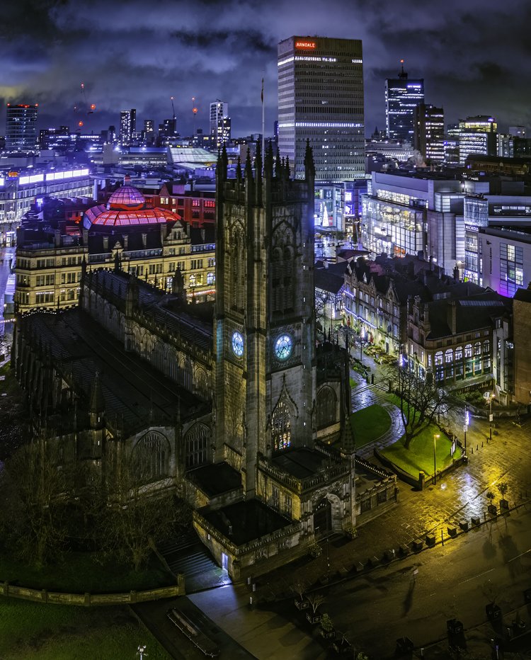 Manchester Cathedral - Andy Mallins postcard