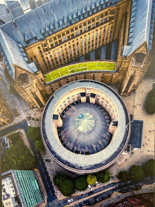 Central Library Bird's Eye View - Andy Mallins postcard