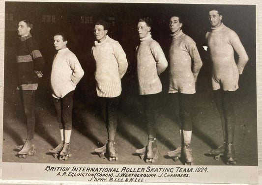'British International Roller Skating Team 1924' postcard