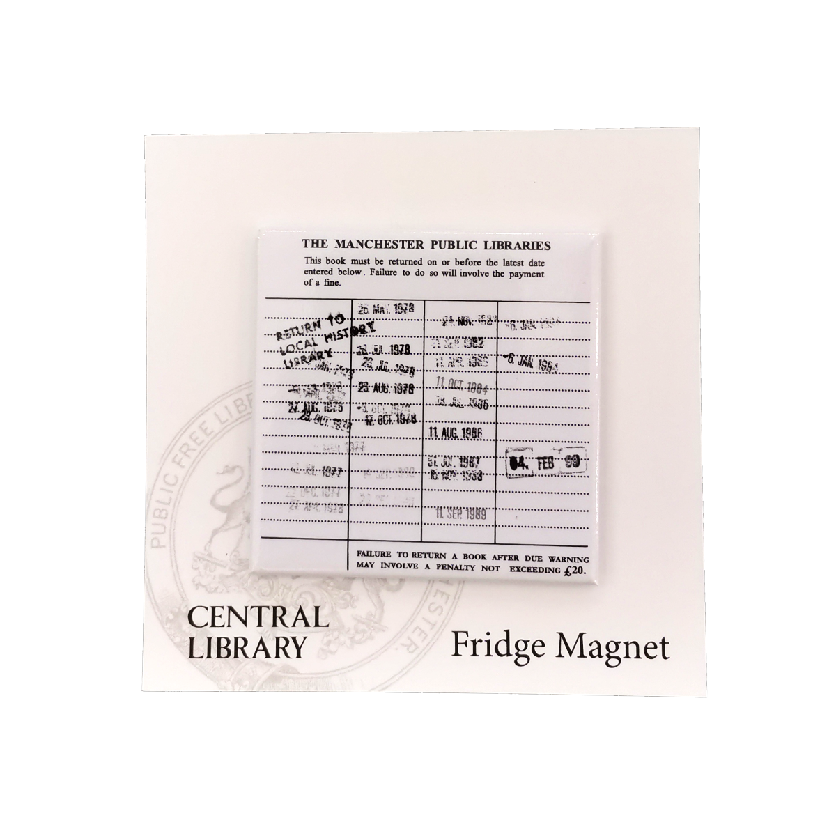 Manchester Libraries Stamp Magnet